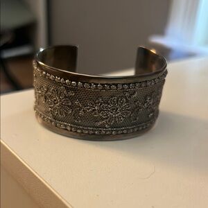 Chanl Silver Cuff Bracelet